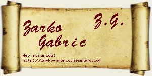 Žarko Gabrić vizit kartica